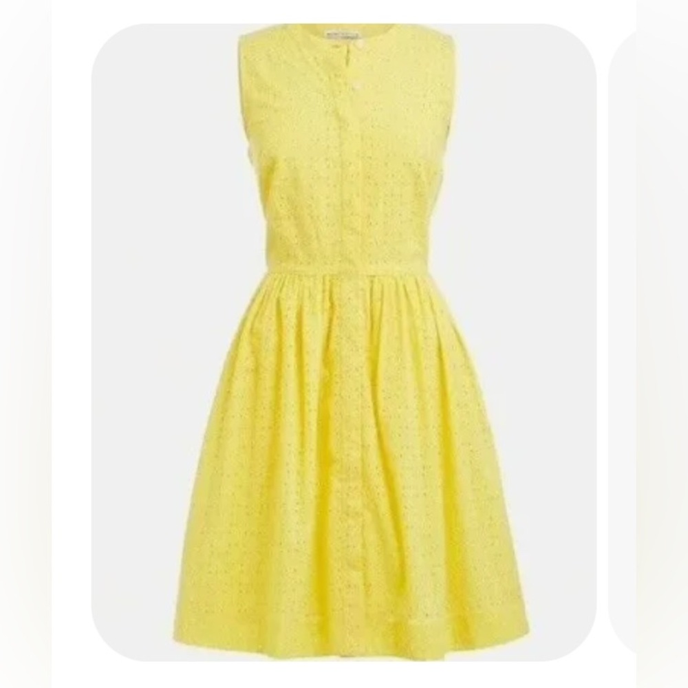 J. Crew Eyelet Sunny Yellow Mini Dress